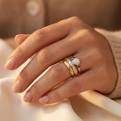 Gold Stacked Bezel Ring Set by Rose & Oliver - product image 2
