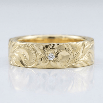 Gold Leaf Vintage Band Ring by Rose & Oliver - product image 1