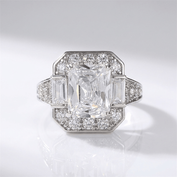 Silver Rectangular Zirconia Ring by Rose & Oliver - product image 1