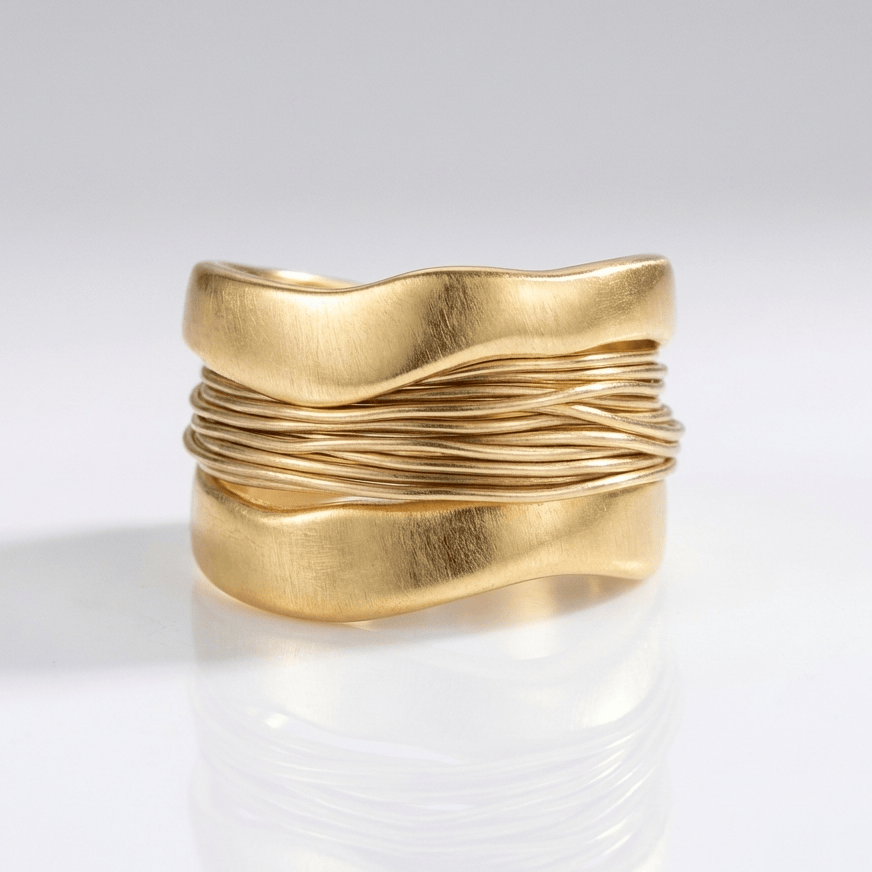 Handmade Silver Gold Wire Wrap Ring by Rose & Oliver - product image 3