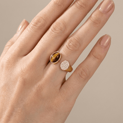 Gold Smoky Quartz Ring - (Adjustable) by Rose & Oliver - product image 4