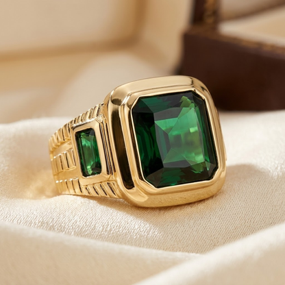 Gold Emerald Signet Ring by Rose & Oliver - product image 1