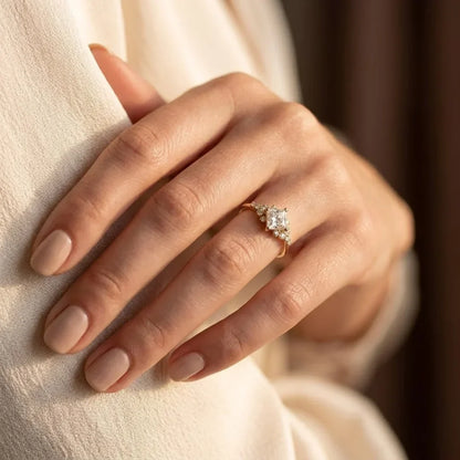 Gold Square Solitaire Ring by Rose & Oliver - product image 2