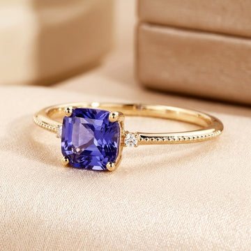 Gold Amethyst Solitaire Ring by Rose & Oliver - product image 1