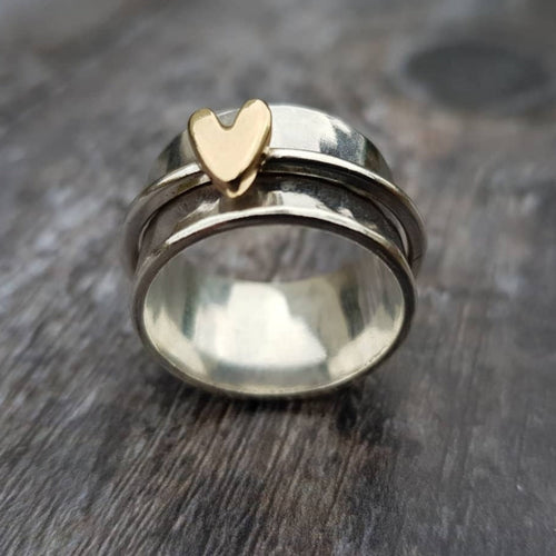Mely - Golden Heart Silver Ring by Rose & Oliver - product image 1